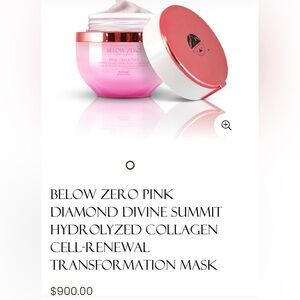 Below Zero Pink Diamond Collagen Mask NEW